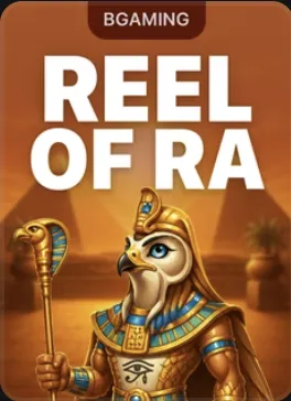 Reel Of Ra: dios egipcio con cabeza de halcón frente a las pirámides